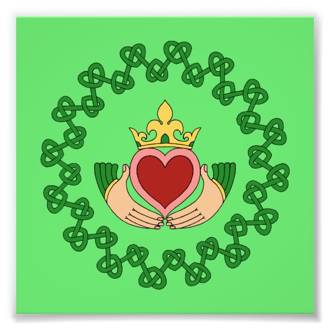 Impression Photo Claddagh et Green Knotwork (Devant)