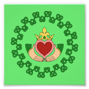 Impression Photo Claddagh et Knotwork vert