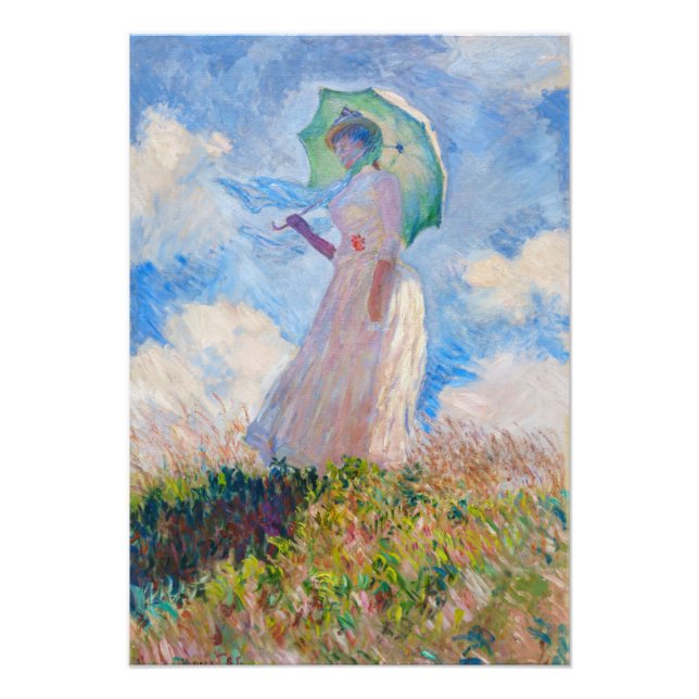 Impression Photo Claude Monet - Femme avec Parasol face à gauche (Devant)