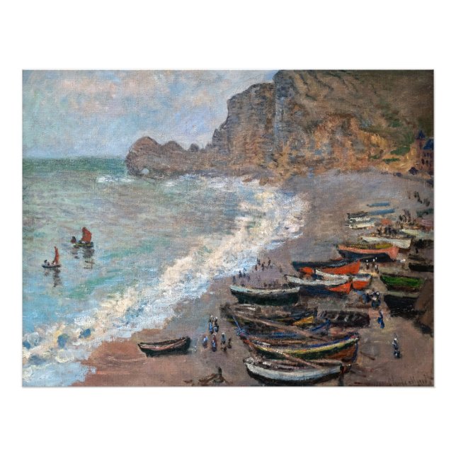 Impression Photo Claude Monet - La plage d'Etretat (Devant)