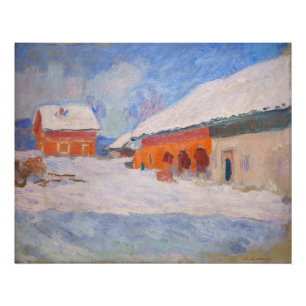 Impression Photo Claude Monet - Norvège, Maisons rouges à Bjornegaa