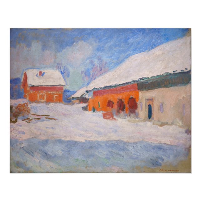 Impression Photo Claude Monet - Norvège, Maisons rouges à Bjornegaa (Devant)