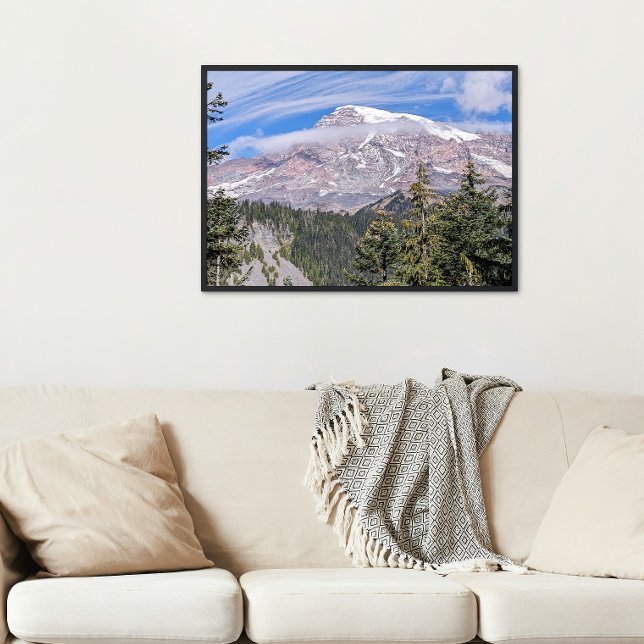 Impression Photo Clouds Over Mount Rainier Scenic Landscape (In Situ (Framed))