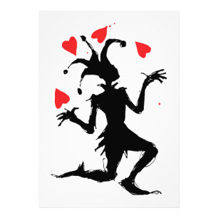 Impression Photo Clown Effrayant Jouant avec des Cœurs
