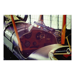 Impression Photo Cockpit d'avion biplan vintage