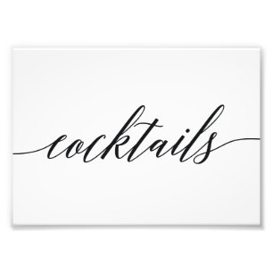 Impression Photo Cocktails Signer Choisissez Votre Taille Script Mo