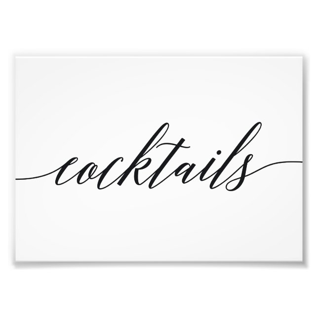Impression Photo Cocktails Signer Choisissez Votre Taille Script Mo (Devant)