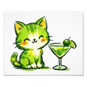 Impression Photo Cocktails verts et chats