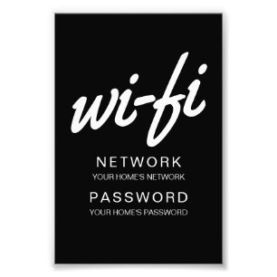 Impression Photo Code de passe Wifi pour l'impression et l'affichag
