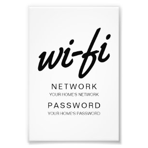 Impression Photo Code de passe Wifi pour l'impression et l'affichag