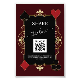 Impression Photo Code QR de partage de photos de casino Deep Burgun