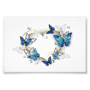 Impression Photo Coeur bijoux avec papillons Morpho