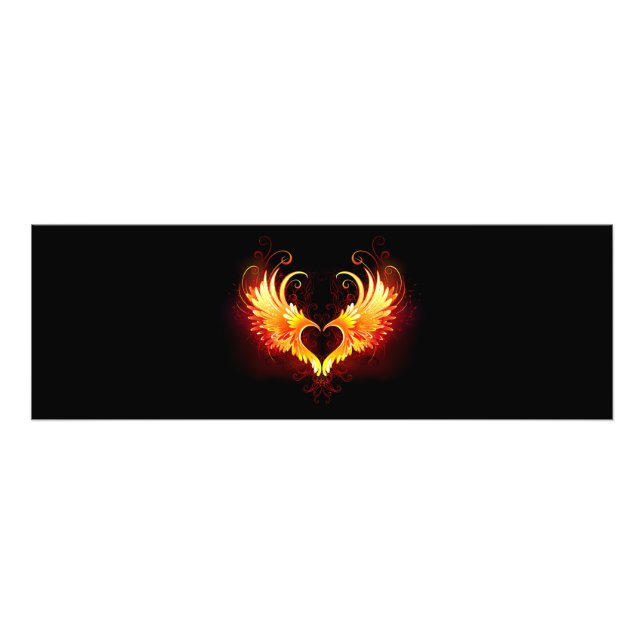 Impression Photo Coeur de feu ange avec ailes (Devant)