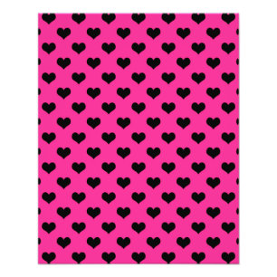 Impression Photo Coeurs noirs Arrière - plan rose chaud Polka Dot H