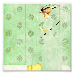 Impression Photo Coles Phillips "Fadeaway Girl" "Livre d'écran vert