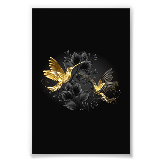 Impression Photo Colibri noir et or (Devant)