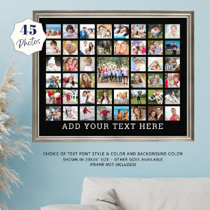 Impression Photo Collage de photos 45 Photos Personnalisé Noir