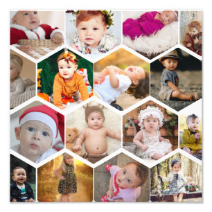 Impression Photo Collage de photos en hexagone