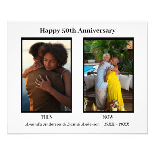 Impression Photo Collage de photos noir et blanc pour anniversaire