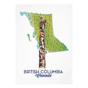 Impression Photo Colombie-Britannique Carte du Canada.