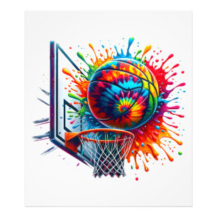 Impression Photo Coloré Basketball Tie Tee Couleur Splash Basketbal