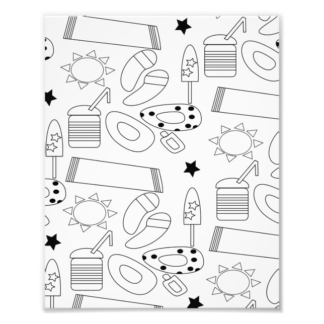 Impression Photo Coloriage été Mat Beach Thème (Devant)