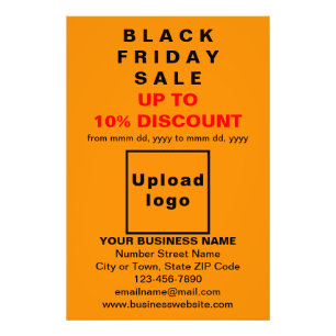 Impression Photo Commerce noir Vendredi Vente sur couleur orange