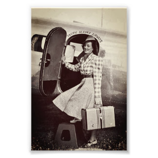 Impression Photo Compagnies aériennes Pacific Alaska Airlines Stewa