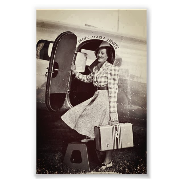 Impression Photo Compagnies aériennes Pacific Alaska Airlines Stewa (Devant)