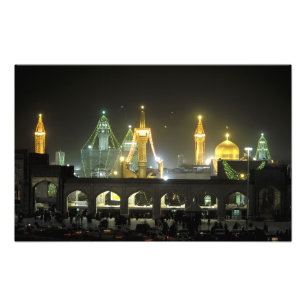 Impression Photo Complexe de l'Imam Reza la nuit, Machhad,