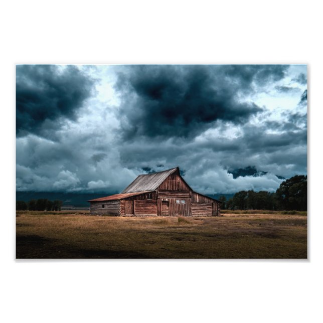Impression Photo Comté rural Cabin During Storm (Devant)
