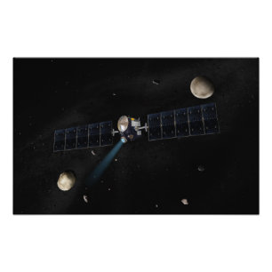 Impression Photo Concept artistique de l'engin spatial Dawn en orbi