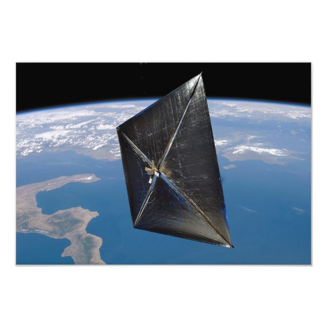 Impression Photo Concept artistique de NanoSail-D dans l'espace (Devant)