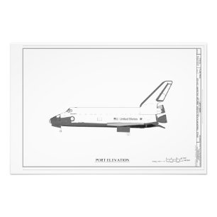 Impression Photo Concept de navette spatiale vintage Dessin techniq