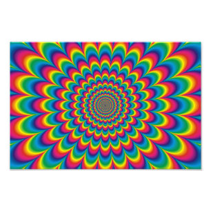 Impression Photo Conception abstraite de l'arc-en-ciel psychédéliqu