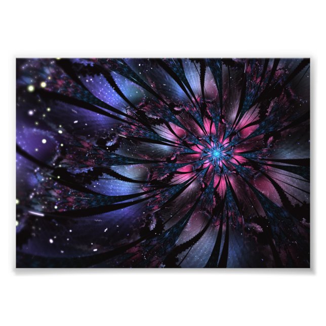 Impression Photo Conception Abstraite des fleurs fractales. (Devant)