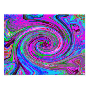 Impression Photo Conception Abstraite Rétro Tourbillon Magenta Colo