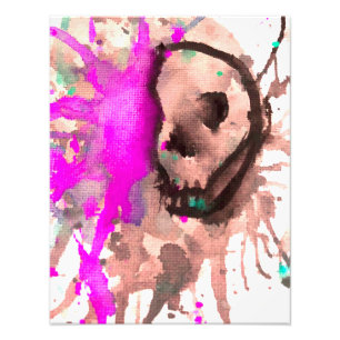 Impression Photo Conception artistique Halloween aquarelle crâne go