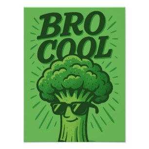 Impression Photo Conception de brocoli vert cool drôle de frère