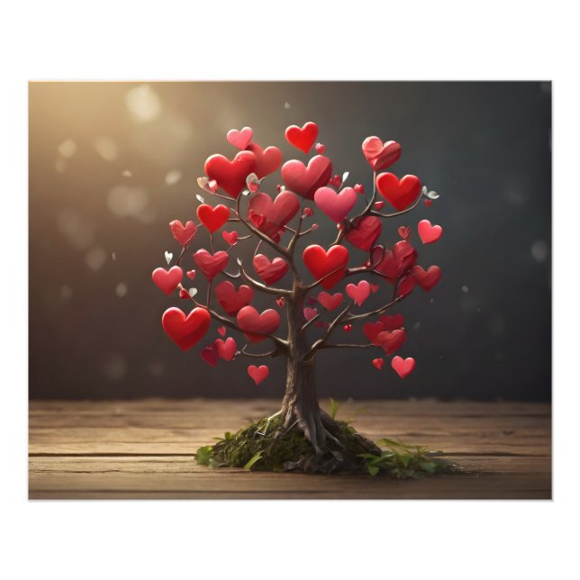 Impression Photo Conception de la Saint Valentin, Coeur sur les arb (Devant)