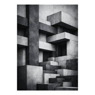 Impression Photo Conception de penthouse brutaliste Intérieur monoc