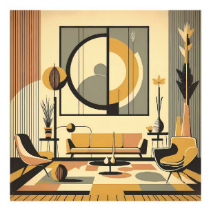 Impression Photo Conception d'intérieur de milieu de siècle Teintes