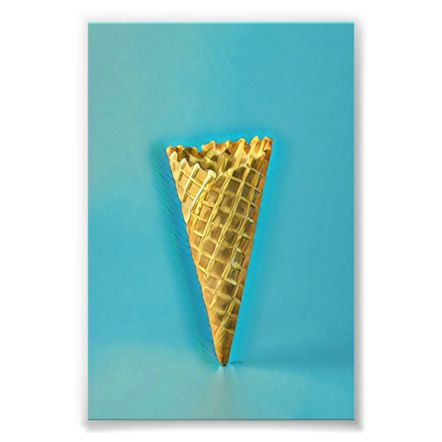 Impression Photo Cône gaufre pour les amateurs de glaces (Devant)