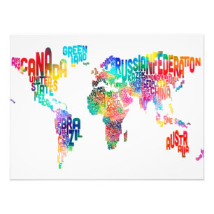 Impression Photo Configuration de texte du monde