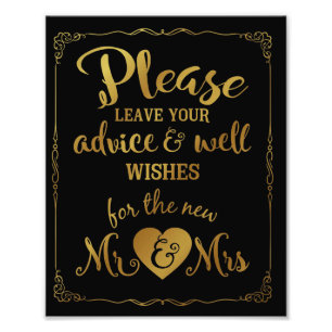 Impression Photo conseil et voeux fête mariage signe or