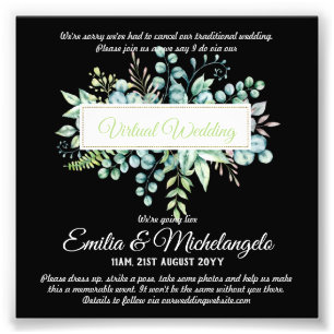 Impression Photo Conversation vidéo Mariage virtuel Invitations en