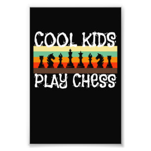 Impression Photo Cool Enfants Jouer aux échecs Joueur d'échecs jeu 