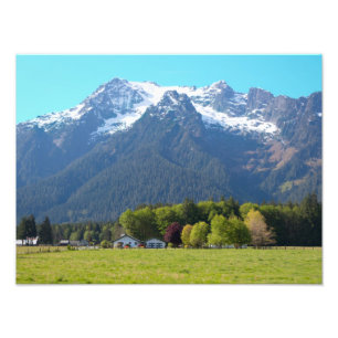 Impression Photo Copie de montagne de cheval blanc au printemps