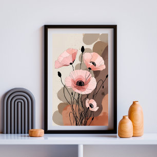 Impression Photo Coquelicots de prairie rose tendre
