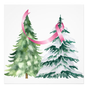 Impression Photo Coquette Arbre de Noël, Sensibilisation au cancer